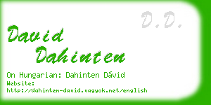 david dahinten business card