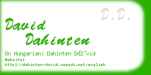 david dahinten business card